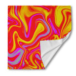 Orange Psychedelic Liquid Trippy Print Silk Bandana