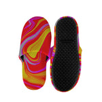 Orange Psychedelic Liquid Trippy Print Slippers