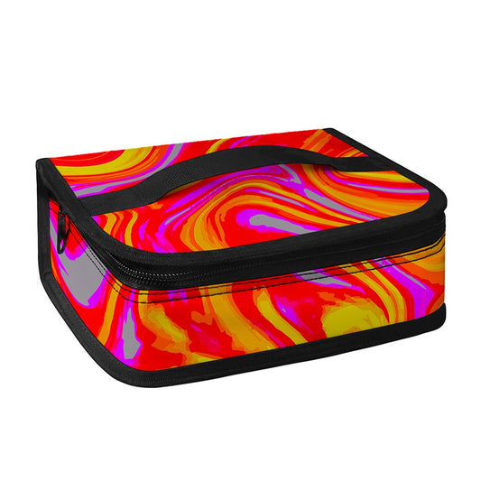 Orange Psychedelic Liquid Trippy Print Small Lunch Bag