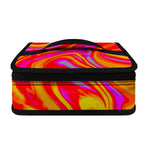 Orange Psychedelic Liquid Trippy Print Small Lunch Bag
