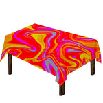 Orange Psychedelic Liquid Trippy Print Tablecloth
