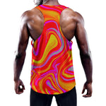 Orange Psychedelic Liquid Trippy Print Training Tank Top