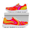 Orange Psychedelic Liquid Trippy Print White Running Shoes