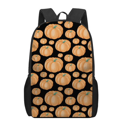 Orange Pumpkin Pattern Print 17 Inch Backpack