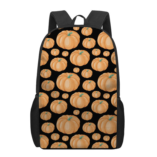 Orange Pumpkin Pattern Print 17 Inch Backpack