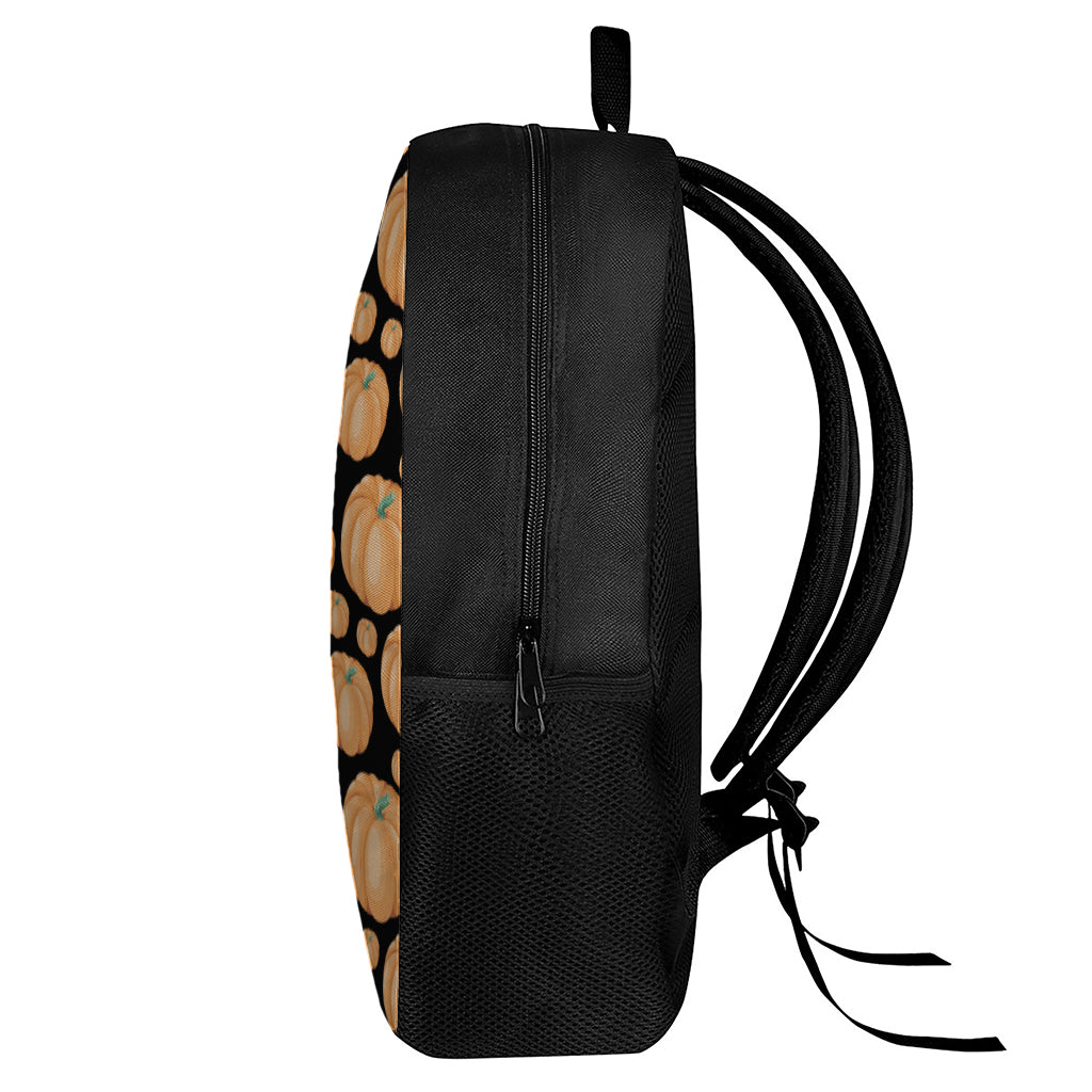 Orange Pumpkin Pattern Print 17 Inch Backpack