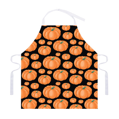 Orange Pumpkin Pattern Print Adjustable Apron