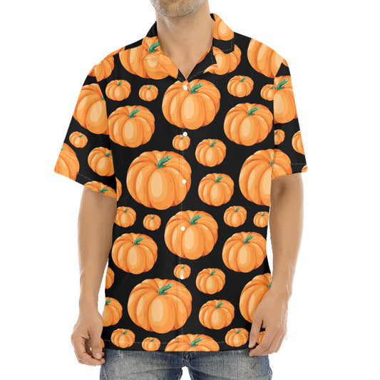 Orange Pumpkin Pattern Print Aloha Shirt