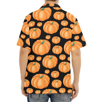 Orange Pumpkin Pattern Print Aloha Shirt