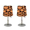 Orange Pumpkin Pattern Print Bar Stool Covers