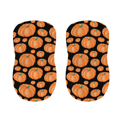 Orange Pumpkin Pattern Print Bar Stool Covers