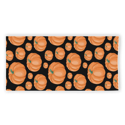 Orange Pumpkin Pattern Print Beach Towel