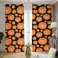 Orange Pumpkin Pattern Print Dimout Pencil Pleat Curtains