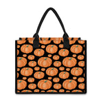 Orange Pumpkin Pattern Print Canvas Tote Bag
