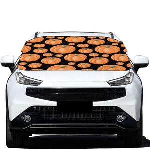 Orange Pumpkin Pattern Print Car Windshield Snow Cover