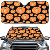 Orange Pumpkin Pattern Print Car Windshield Sun Shade