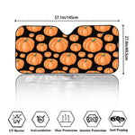 Orange Pumpkin Pattern Print Car Windshield Sun Shade