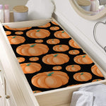Orange Pumpkin Pattern Print Changing Pad Cover