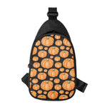 Orange Pumpkin Pattern Print Chest Bag