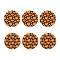 Orange Pumpkin Pattern Print Coaster Set
