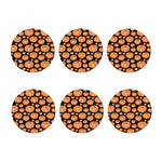 Orange Pumpkin Pattern Print Coaster Set