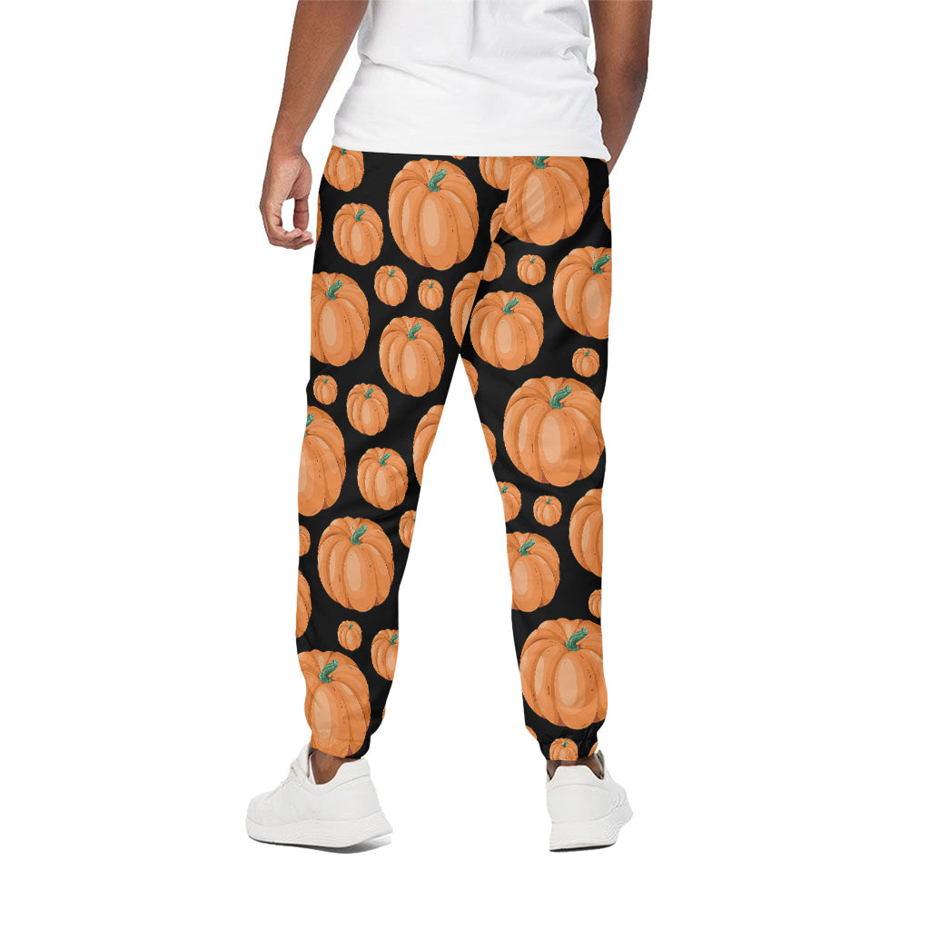 Orange Pumpkin Pattern Print Cotton Pants