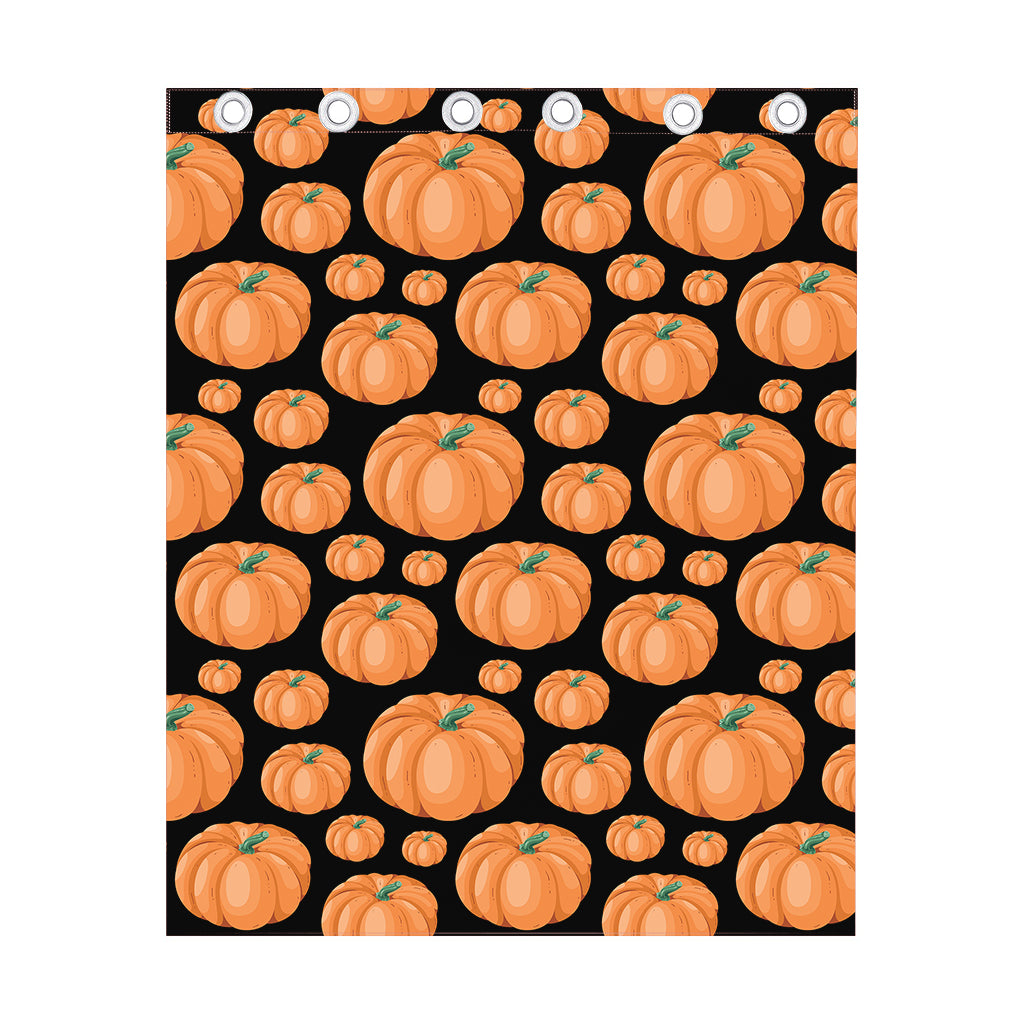 Orange Pumpkin Pattern Print Curtain