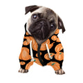 Orange Pumpkin Pattern Print Dog Zip Up Hoodie