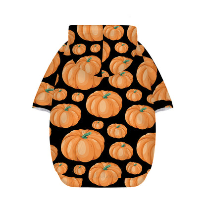 Orange Pumpkin Pattern Print Dog Zip Up Hoodie