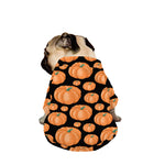 Orange Pumpkin Pattern Print Dog Zip Up Jacket