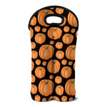 Orange Pumpkin Pattern Print Double Neoprene Wine Tote