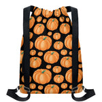 Orange Pumpkin Pattern Print Drawstring Backpack