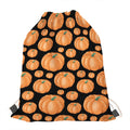 Orange Pumpkin Pattern Print Drawstring Bag