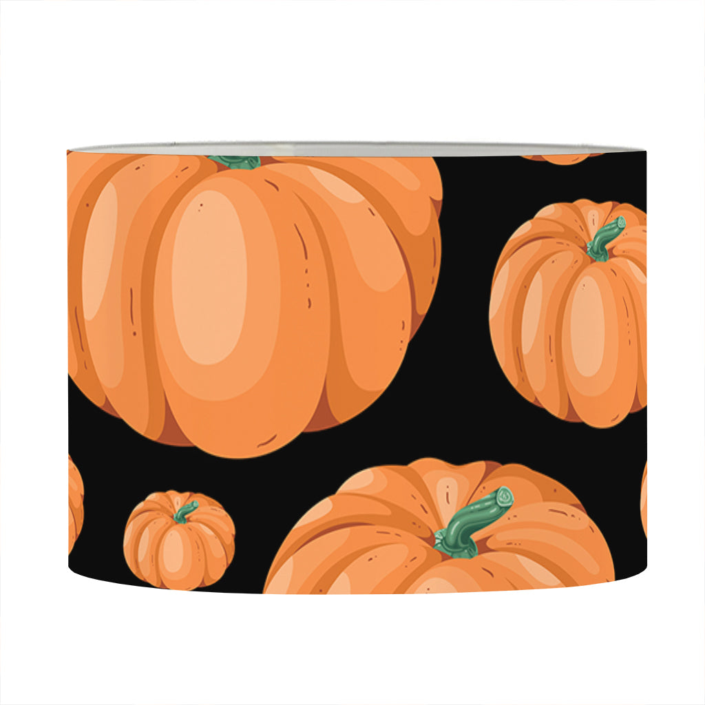 Orange Pumpkin Pattern Print Drum Lamp Shade