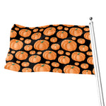 Orange Pumpkin Pattern Print Flag