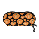 Orange Pumpkin Pattern Print Glasses Case