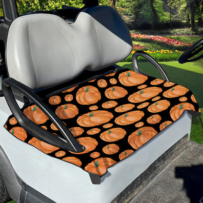 Orange Pumpkin Pattern Print Golf Cart Seat Cover