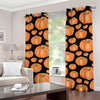 Orange Pumpkin Pattern Print Grommet Curtains