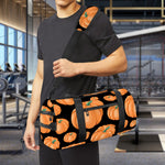 Orange Pumpkin Pattern Print Gym Bag