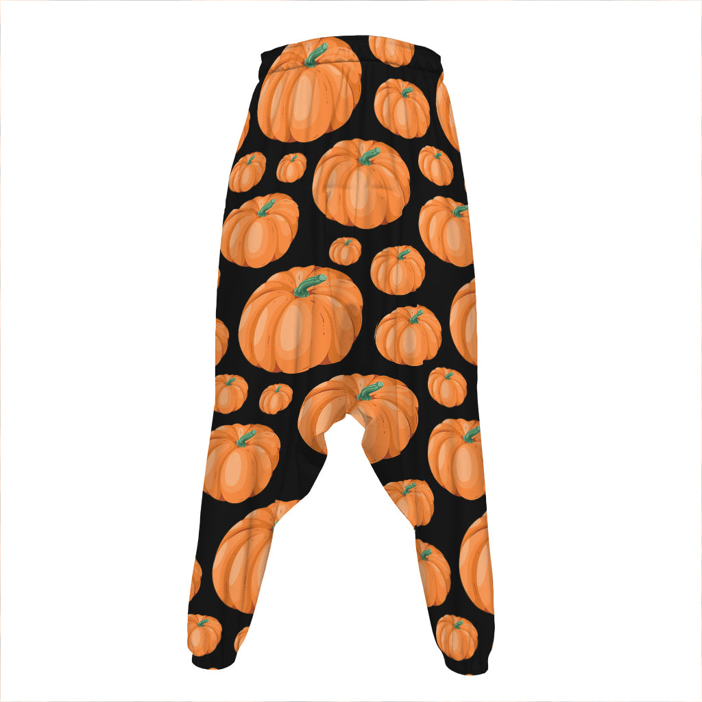 Orange Pumpkin Pattern Print Hammer Pants