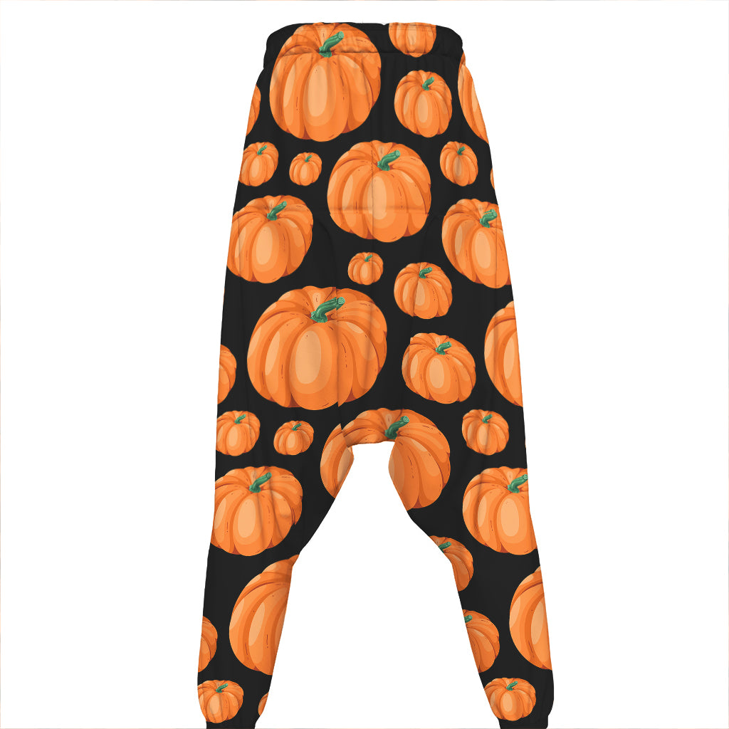 Orange Pumpkin Pattern Print Hammer Pants
