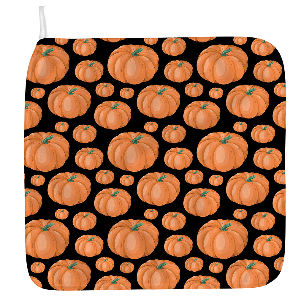 Orange Pumpkin Pattern Print Hand Towel