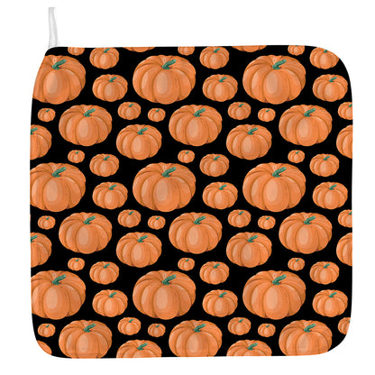 Orange Pumpkin Pattern Print Hand Towel