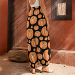 Orange Pumpkin Pattern Print Harem Pants