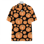 Orange Pumpkin Pattern Print Hawaiian Shirt