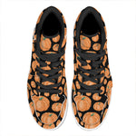 Orange Pumpkin Pattern Print High Top Leather Sneakers