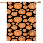 Orange Pumpkin Pattern Print House Flag
