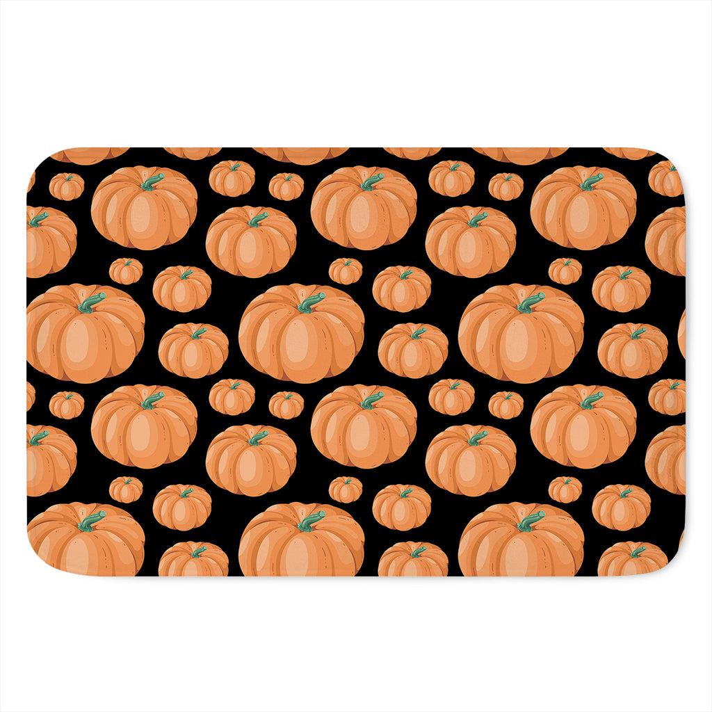 Orange Pumpkin Pattern Print Indoor Door Mat