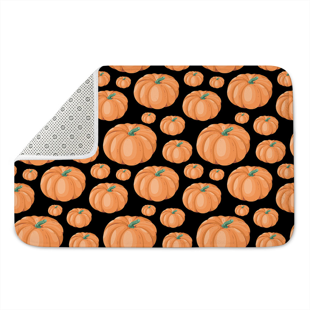 Orange Pumpkin Pattern Print Indoor Door Mat