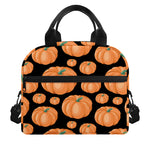 Orange Pumpkin Pattern Print Insulated Lunch Bag